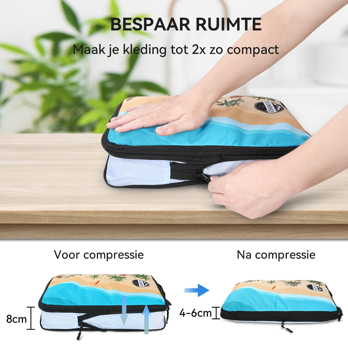 Packing cubes compressie